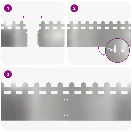  Gyepszegélyek 10 pcs Ezüst 103 x 0,05 x 22 cm Horganyzott acél