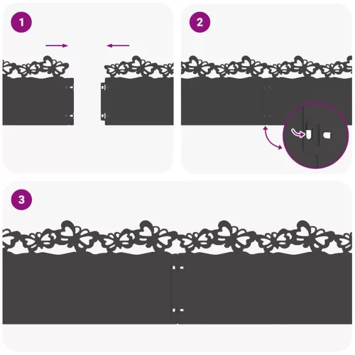  Gyepszegélyek 10 pcs Fekete 103 x 0,05 x 22 cm Acél