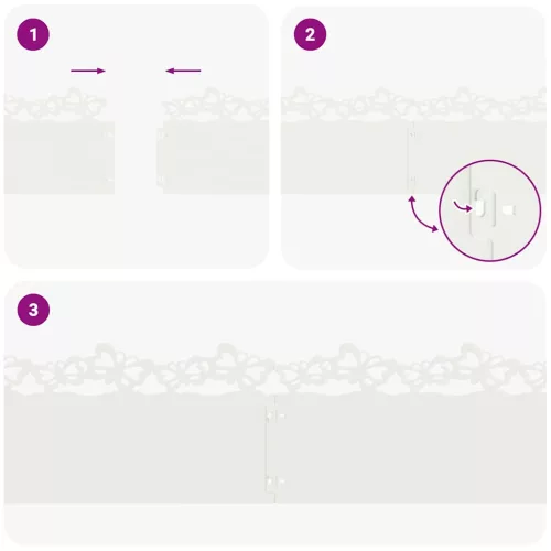  Gyepszegélyek 20 pcs Fehér 103 x 0,05 x 22 cm Acél