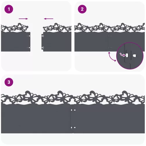  Gyepszegélyek 30 pcs Antracit 103 x 0,05 x 22 cm Acél