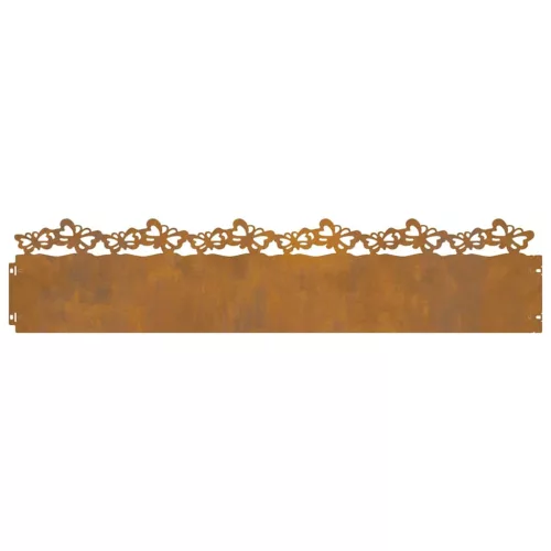  Gyepszegélyek 10 pcs Rozsdás 103 x 0,05 x 22 cm