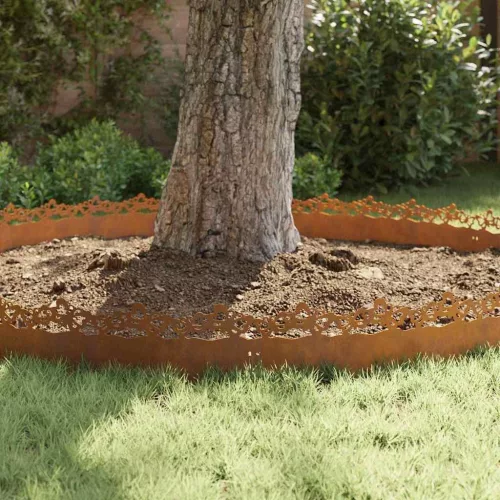  Gyepszegélyek 10 pcs Rozsdás 103 x 0,05 x 22 cm