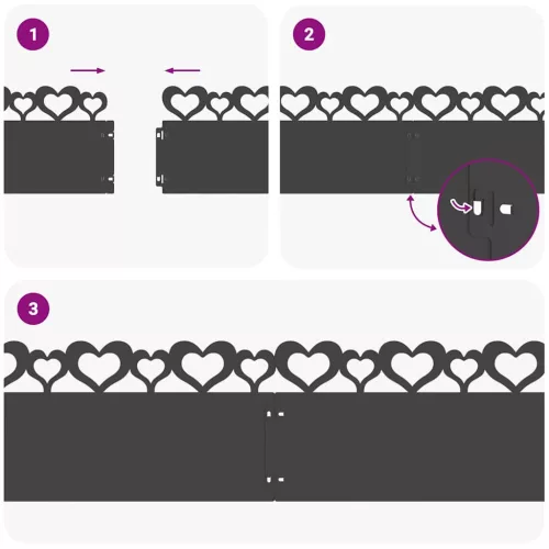  Gyepszegélyek 10 pcs Fekete 103 x 0,05 x 22 cm Acél