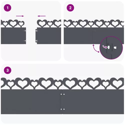  Gyepszegélyek 30 pcs Antracit 103 x 0,05 x 22 cm Acél