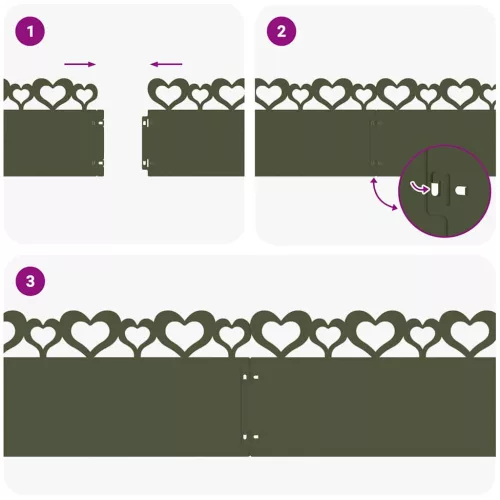  Gyepszegélyek 20 pcs Olajzöld 103 x 0,05 x 22 cm Acél