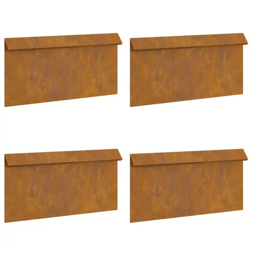  Csiga kerítés 4 pcs Rozsdás 50 x 3,5 x 25 cm Időjárásálló acél