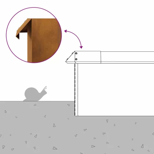  Csiga kerítés 4 pcs Rozsdás 50 x 3,5 x 25 cm Időjárásálló acél