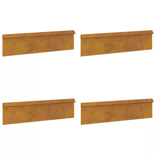  Csiga kerítés 4 pcs Rozsdás 100 x 3,5 x 25 cm Időjárásálló acél