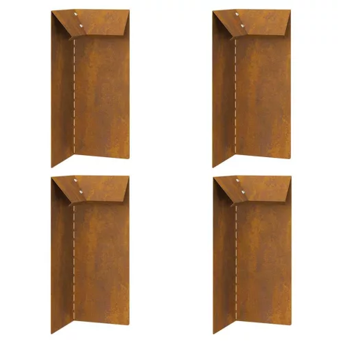  Csiga kerítés 4 pcs Rozsdás 10 x 10 x 25 cm Időjárásálló acél