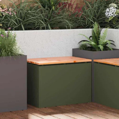 Kerti pad Oliva zöld 60 x 40 x 43 cm Acél
