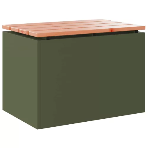  Kerti pad Oliva zöld 60 x 40 x 43 cm Acél