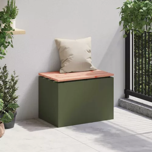  Kerti pad Oliva zöld 60 x 40 x 43 cm Acél