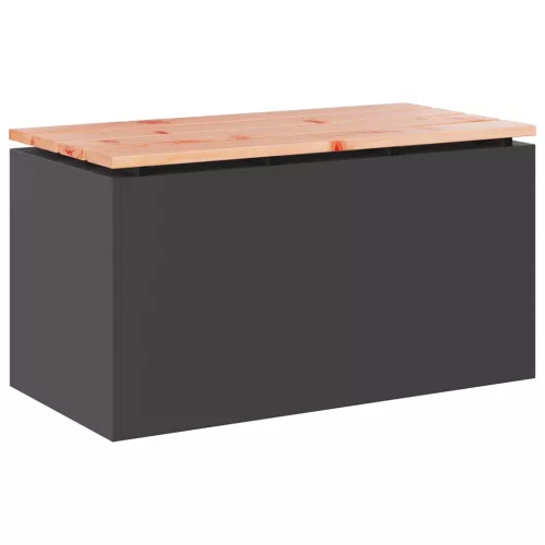  Kerti pad Fekete 80 x 40 x 43 cm Acél