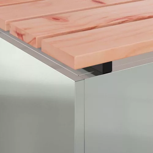  Kerti pad Ezüst 80 x 40 x 43 cm Horganyzott acél