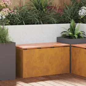  Kerti pad Rozsdás 80 x 40 x 43 cm időjárásálló acél