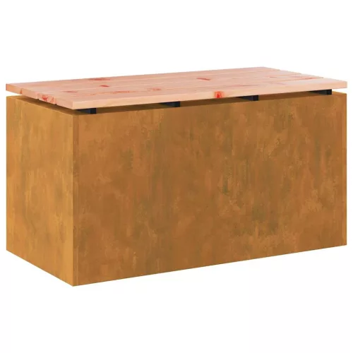  Kerti pad Rozsdás 80 x 40 x 43 cm időjárásálló acél