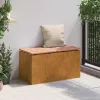  Kerti pad Rozsdás 80 x 40 x 43 cm időjárásálló acél