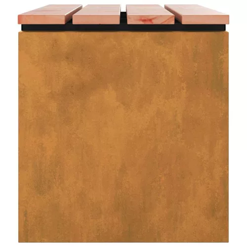  Kerti pad Rozsdás 80 x 40 x 43 cm időjárásálló acél