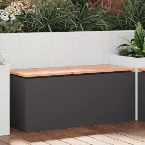  Kerti pad Fekete 100 x 40 x 43 cm Acél