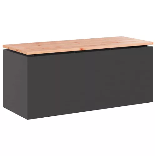  Kerti pad Fekete 100 x 40 x 43 cm Acél