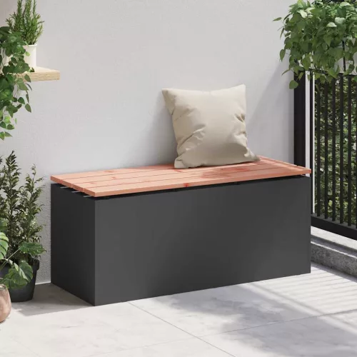  Kerti pad Fekete 100 x 40 x 43 cm Acél