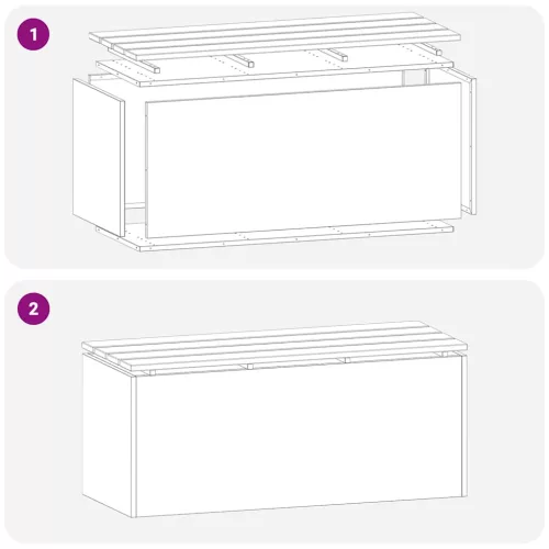  Kerti pad Fekete 100 x 40 x 43 cm Acél