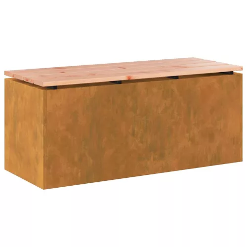  Kerti pad Rozsdás 100 x 40 x 43 cm időjárásálló acél