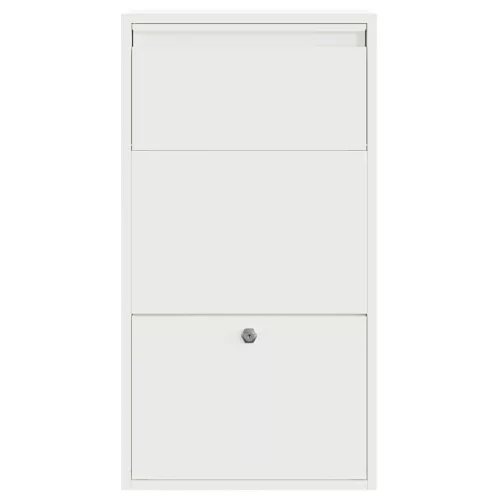  Csomagzáró doboz tárolóval ajtóval Fehér 44 x 22 x 82 cm Acél