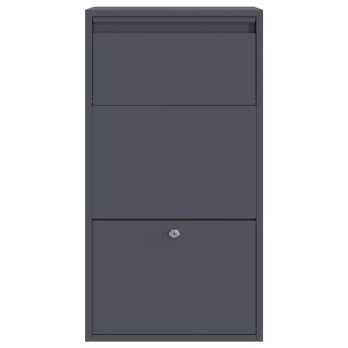  Csomagzáró doboz tárolóval zárral Antracit 44 x 22 x 82 cm Acél