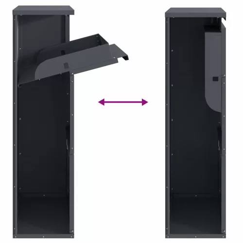  Csomagzáró doboz tárolóval zárral Antracit 44 x 22 x 82 cm Acél