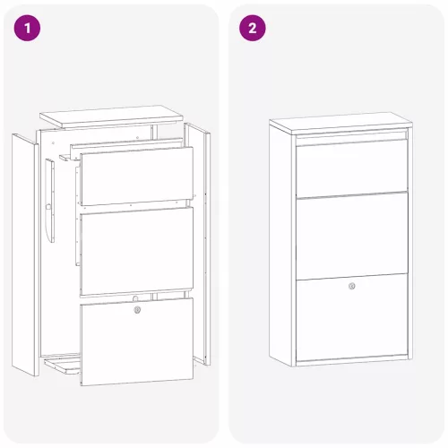  Csomagzáró doboz tárolóval zárral Antracit 44 x 22 x 82 cm Acél
