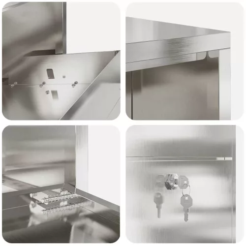  Csomagzáró doboz zárral Ezüst 44 x 22 x 82 cm Rozsdamentes acél