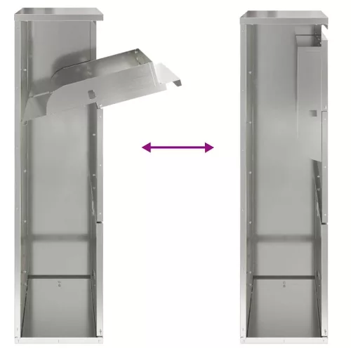  Csomagzáró doboz ajtóval Ezüst 44 x 22 x 82 cm Horganyzott acél