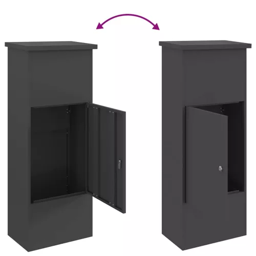  Csomagzáró doboz tárolóval Fekete 44,5 x 29 x 110,5 cm Acél