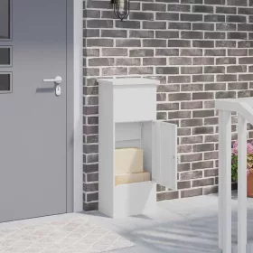    Csomagzáró doboz tárolóval Fehér 44,5 x 29 x 110,5 cm Acél