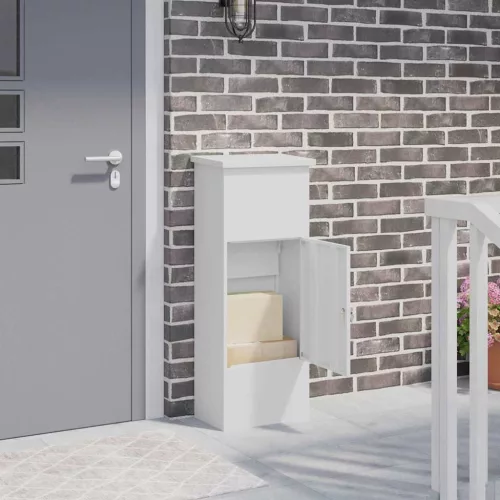  Csomagzáró doboz tárolóval Fehér 44,5 x 29 x 110,5 cm Acél