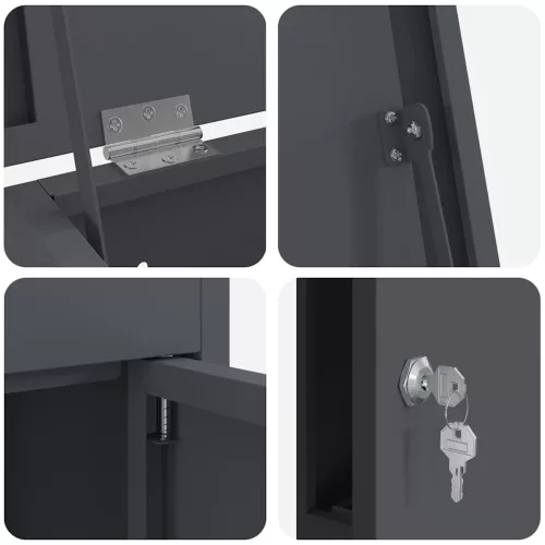  Csomagzáró doboz tárolóval Antracit 44,5 x 29 x 110,5 cm Acél