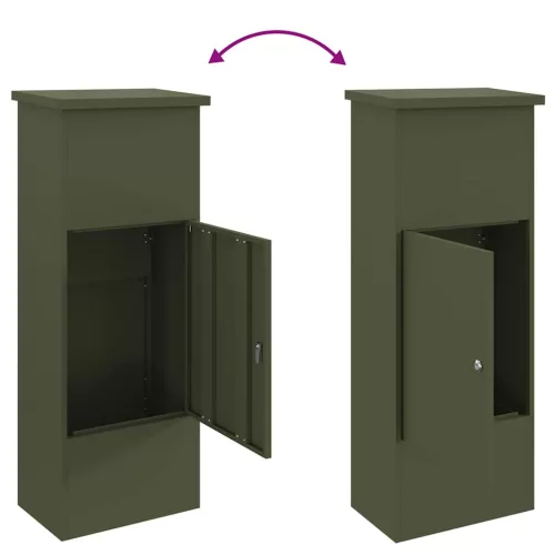  Csomagzáró doboz tárolóval Oliva zöld 44,5 x 29 x 110,5 cm Acél