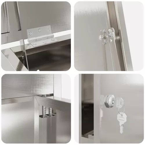  Csomagzáró doboz Ezüst 44,5 x 29 x 110,5 cm Rozsdamentes acél