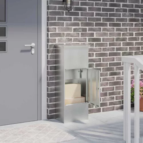  Csomagzáró doboz Fekete 44,5 x 29 x 110,5 cm Horganyzott acél