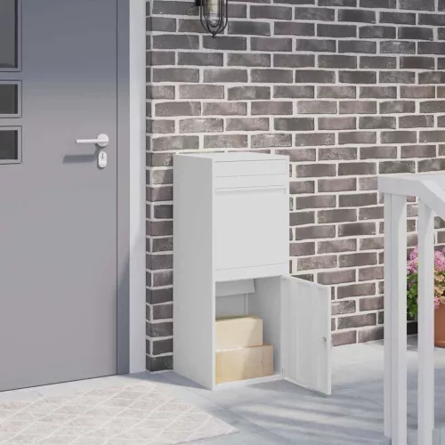  Csomagzáró doboz tárolóval ajtóval Fehér 41 x 38 x 103 cm Acél