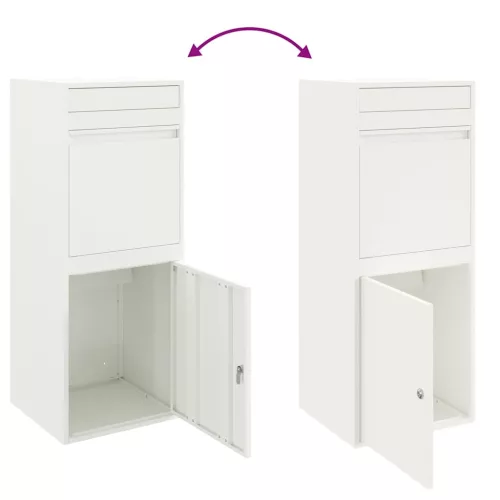  Csomagzáró doboz tárolóval ajtóval Fehér 41 x 38 x 103 cm Acél