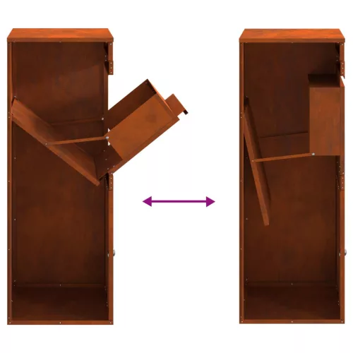  Csomagzáró doboz Rozsdás 41 x 38 x 103 cm Időjárásálló acél