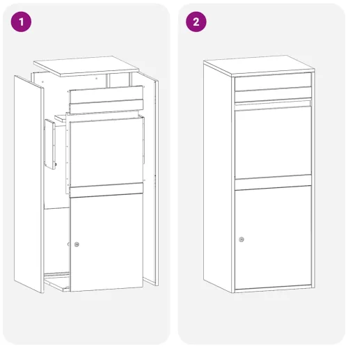  Csomagzáró doboz Rozsdás 41 x 38 x 103 cm Időjárásálló acél