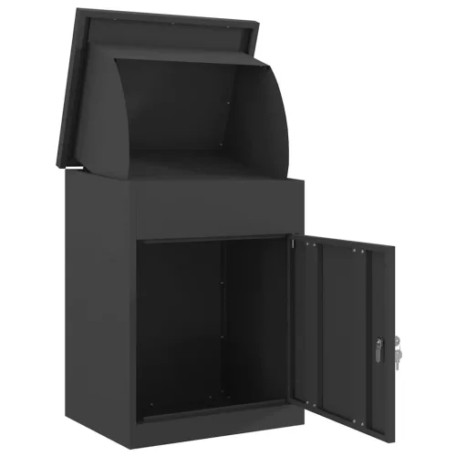  Csomagzáró doboz tárolóval zárral Fekete 47.5 x 38 x 59 cm Acél