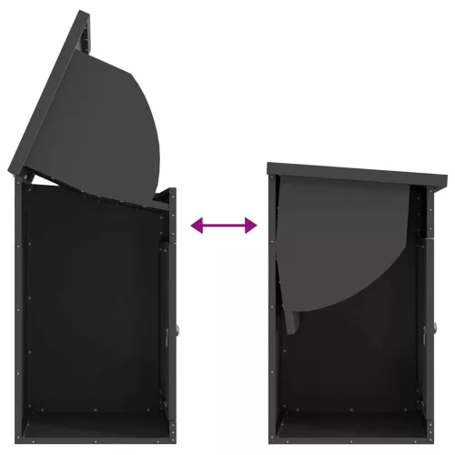  Csomagzáró doboz tárolóval zárral Fekete 47.5 x 38 x 59 cm Acél