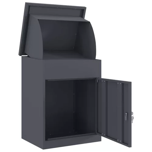  Csomagzáró doboz tárolóval Antracit 47.5 x 38 x 59 cm Acél