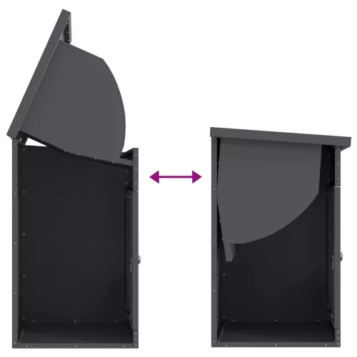  Csomagzáró doboz tárolóval Antracit 47.5 x 38 x 59 cm Acél