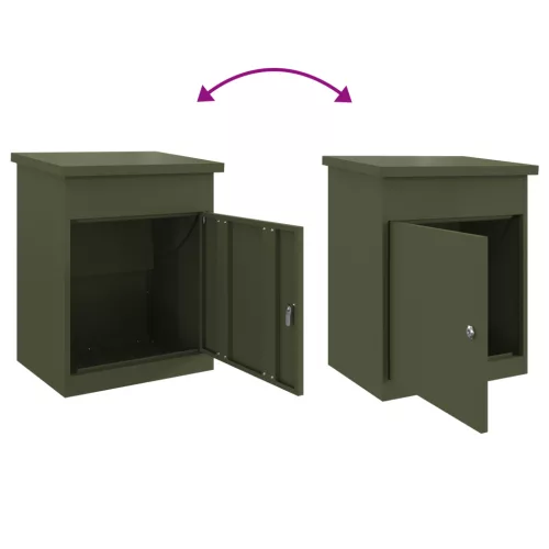  Csomagzáró doboz Oliva zöld 44 x 35 x 59 cm Acél