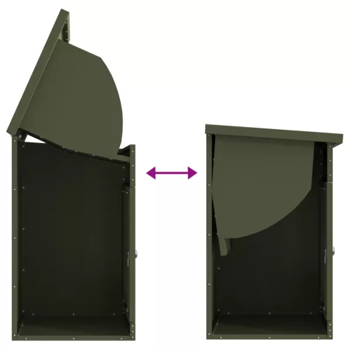  Csomagzáró doboz Oliva zöld 44 x 35 x 59 cm Acél